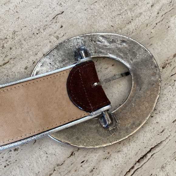 Streets Ahead Suede & Leather Belt with silver and turquoise buckle, style 14068 main image 5